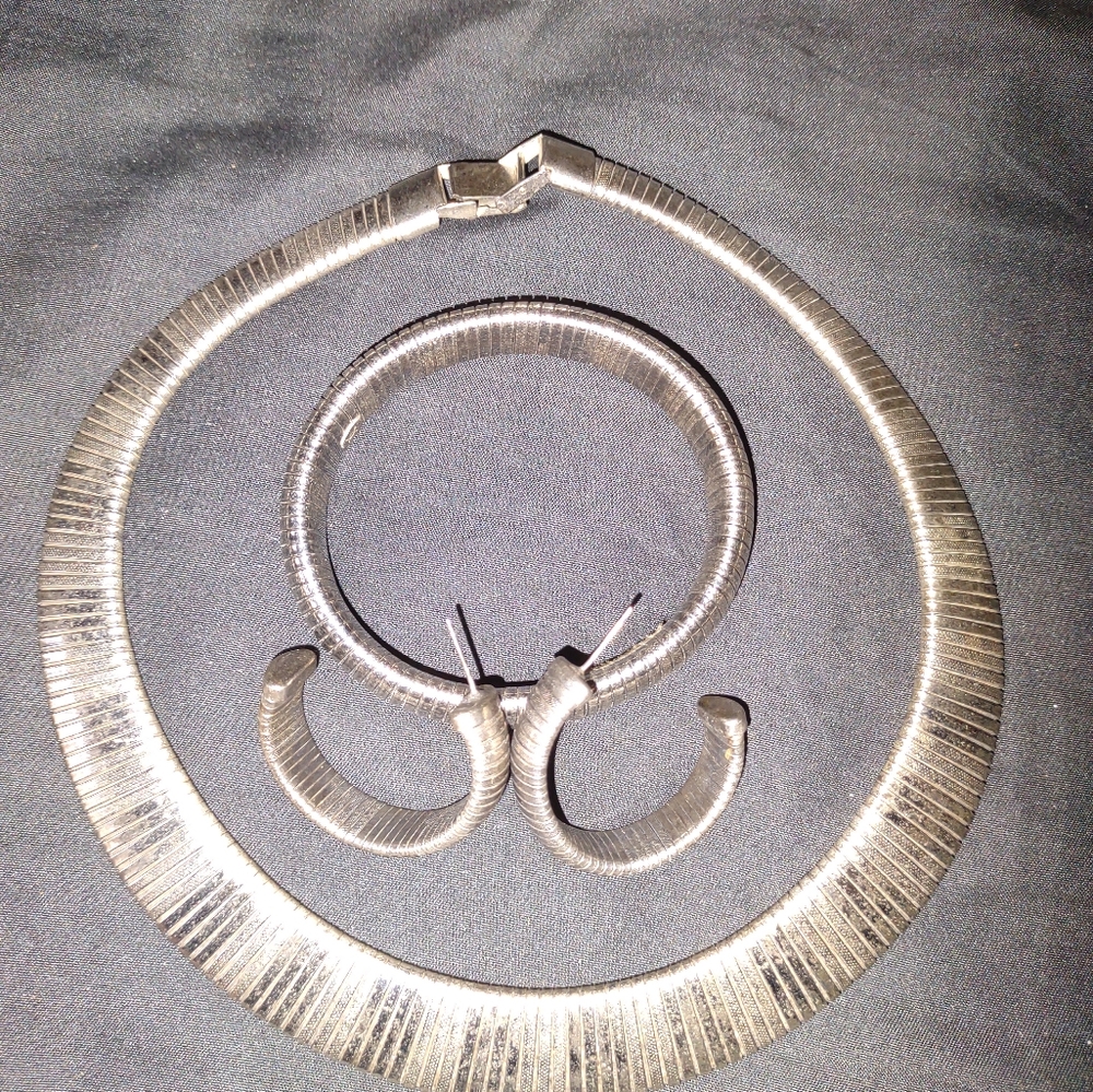 Vintage Egyptian Style Choker, Earrings & Bracelet Set